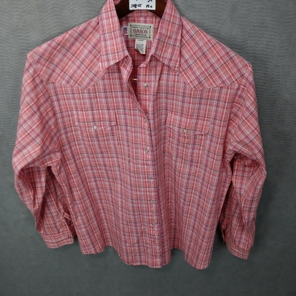 Baron men's western long sleeve pearl snap button